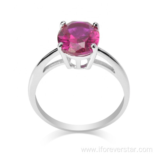 925 Sterling Silver Stone Synthetic Ruby Rings